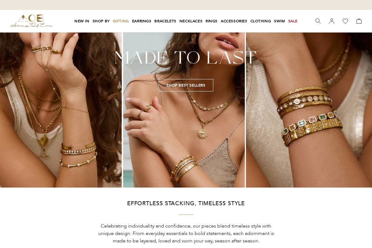 us.armsofeve.com homepage screenshot