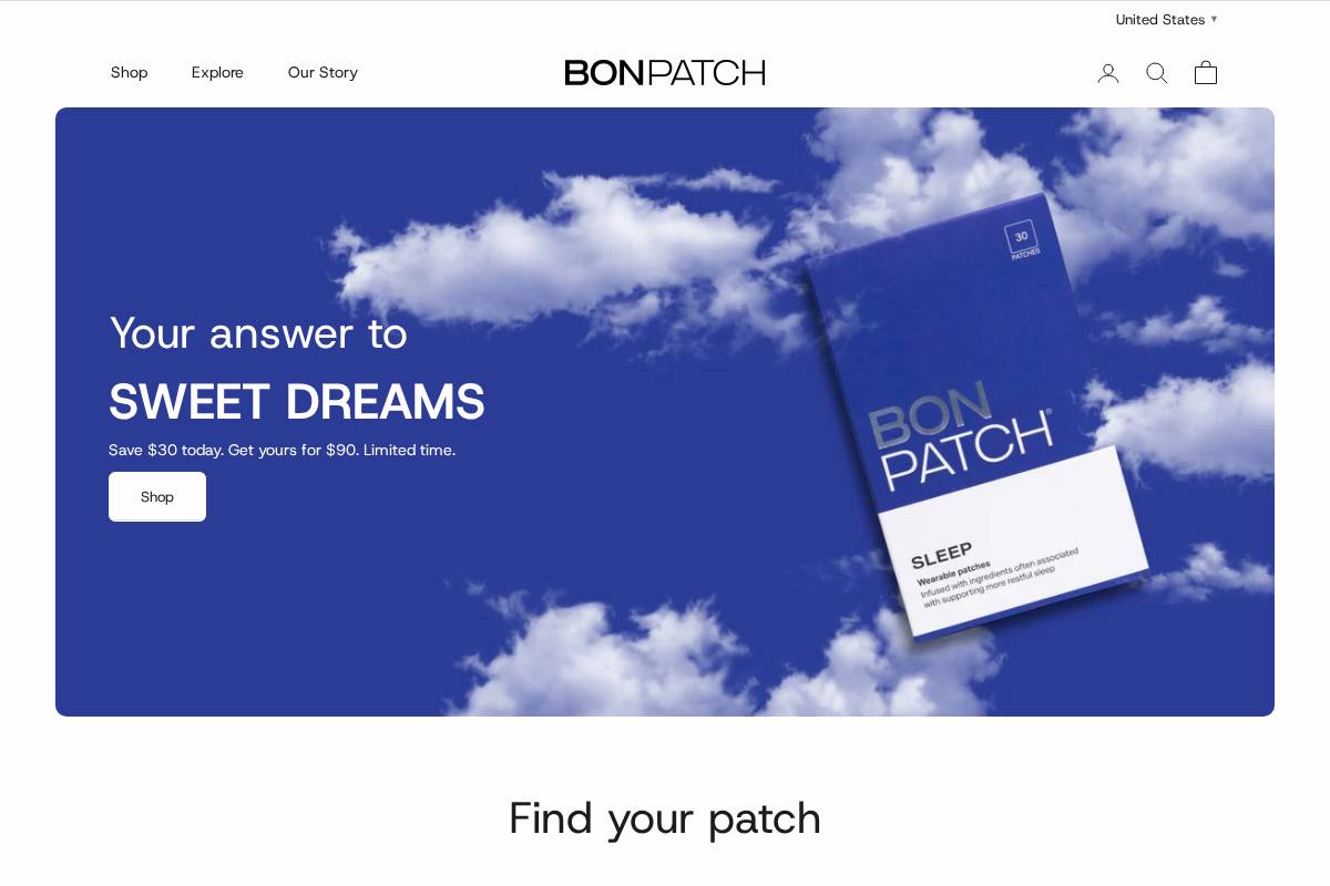 us.bonpatch.com homepage screenshot