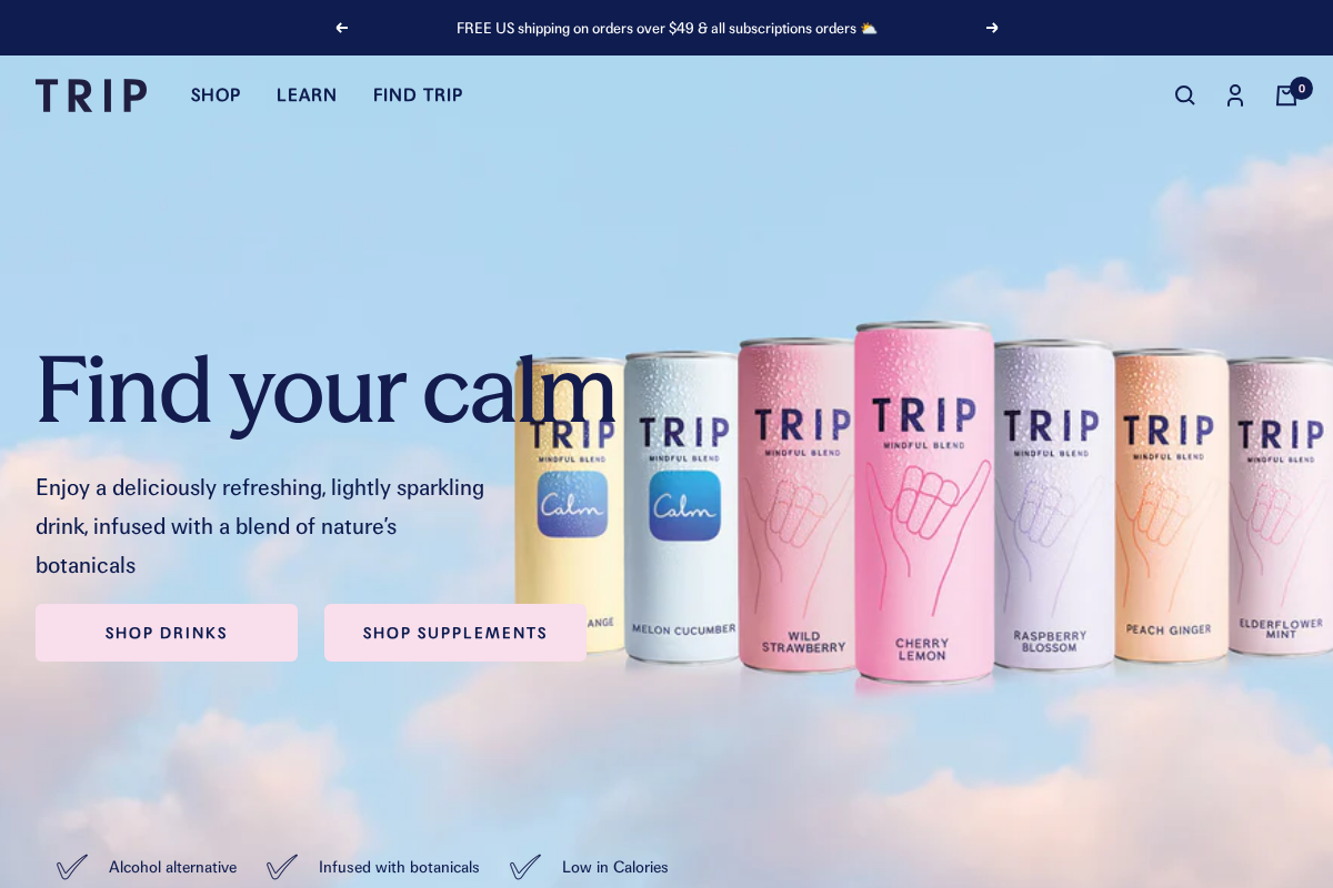 TRIP USA homepage screenshot