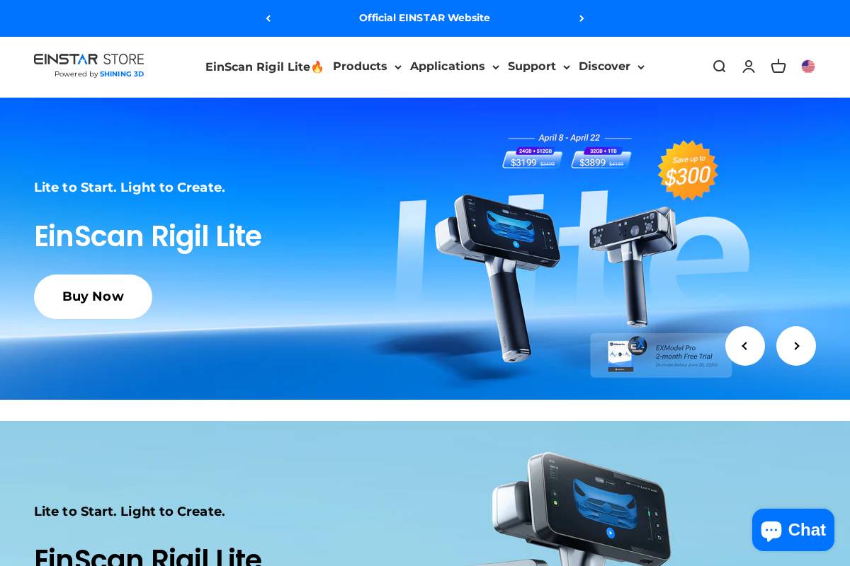 us.einstar.com homepage screenshot