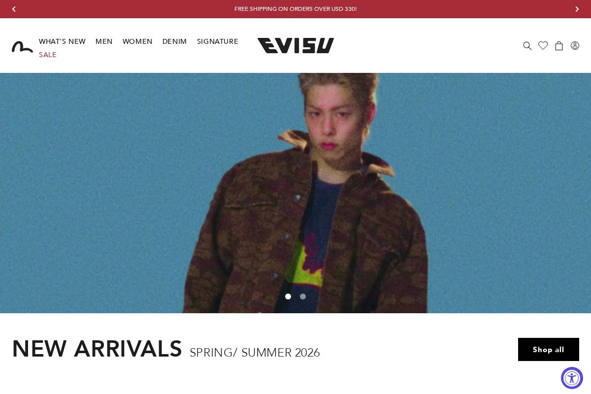 us.evisu.com homepage screenshot