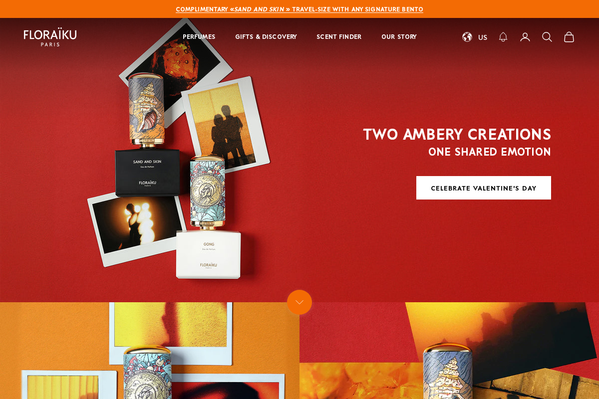 Floraïku Paris US homepage screenshot