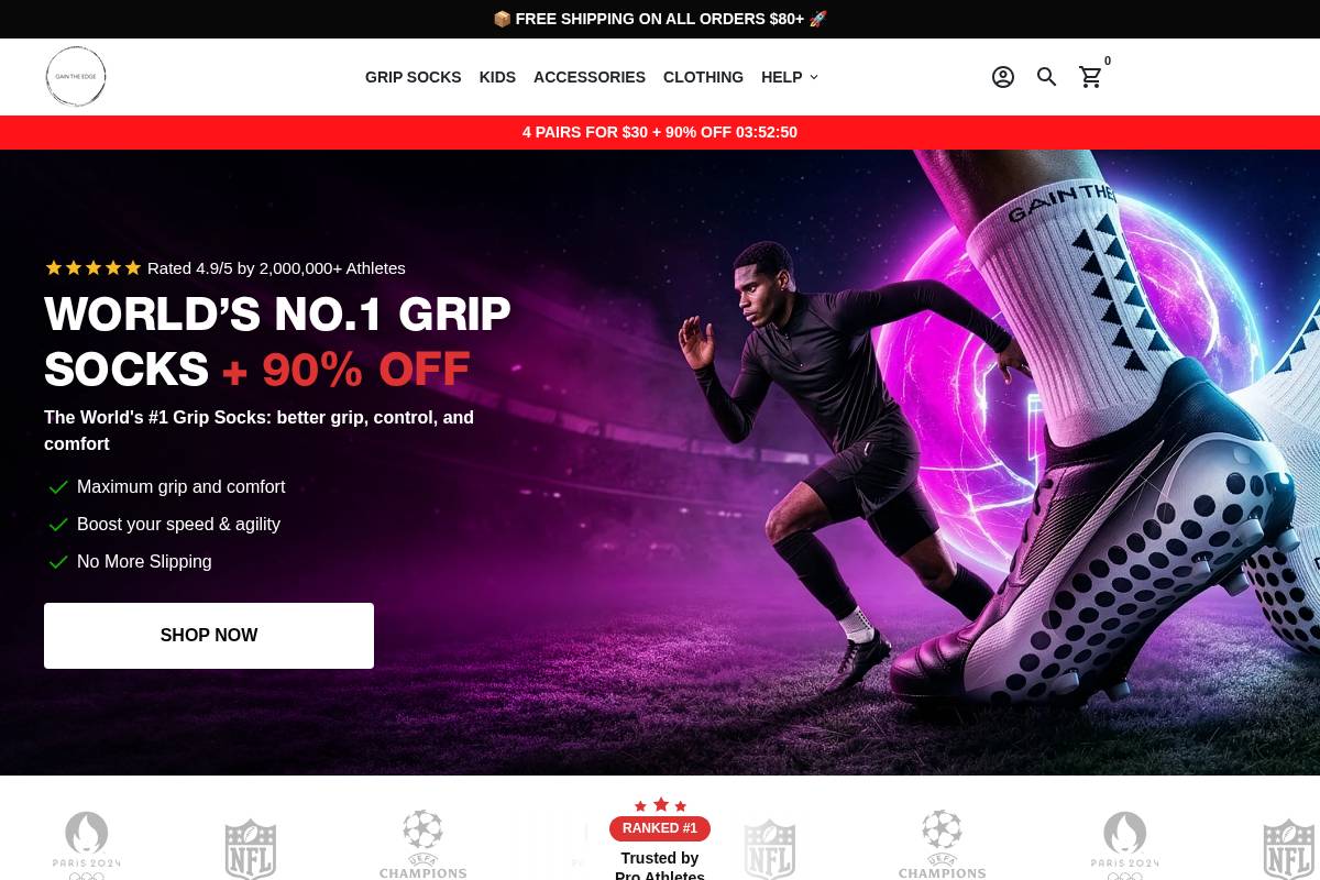 us.gaintheedgeofficial.com homepage screenshot