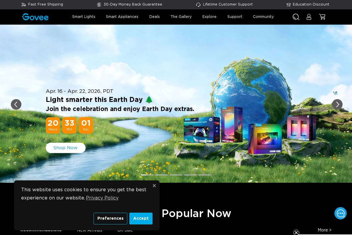 us.govee.com homepage screenshot