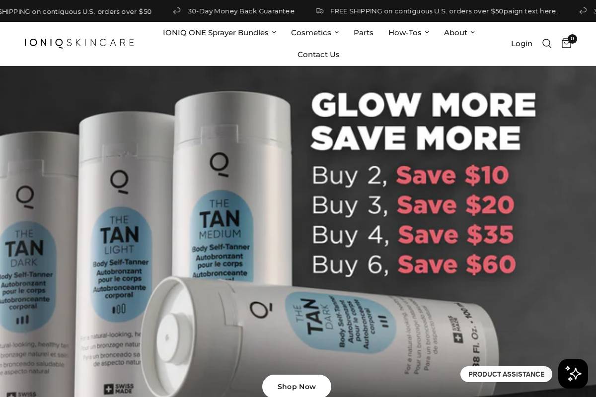 us.ioniqskin.com homepage screenshot