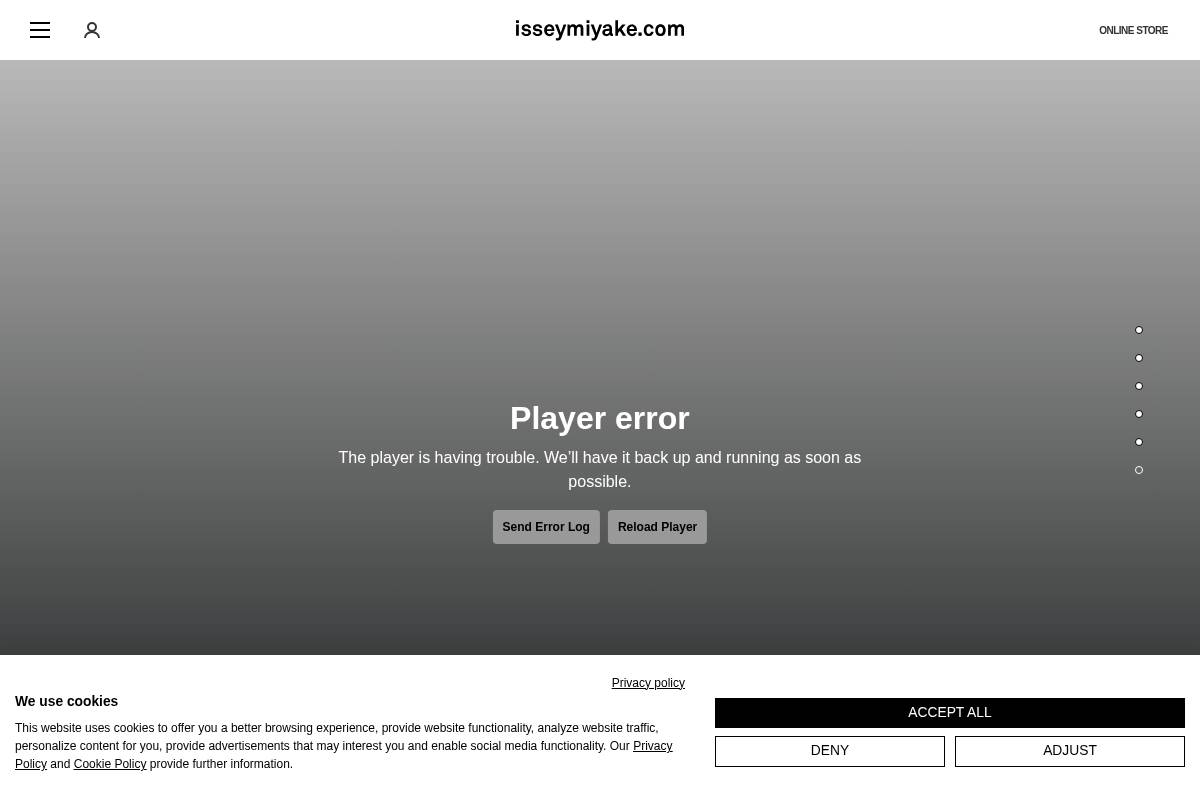 us.isseymiyake.com homepage screenshot