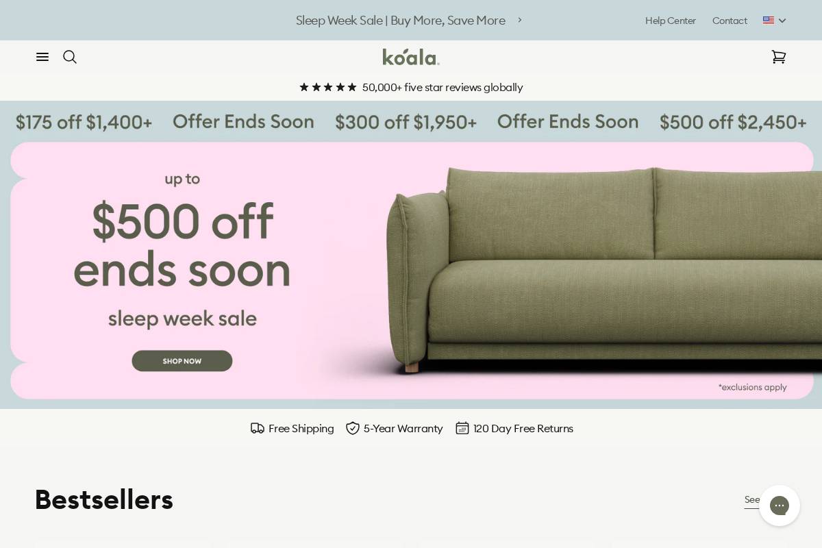 Us Koala homepage screenshot