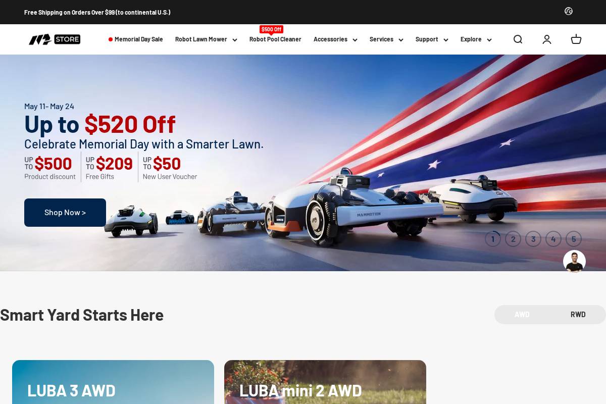 Us Mammotion homepage screenshot
