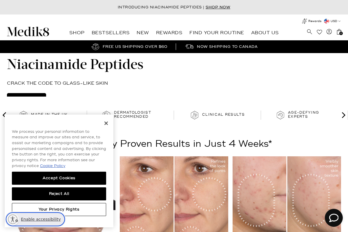 Medik8 homepage screenshot