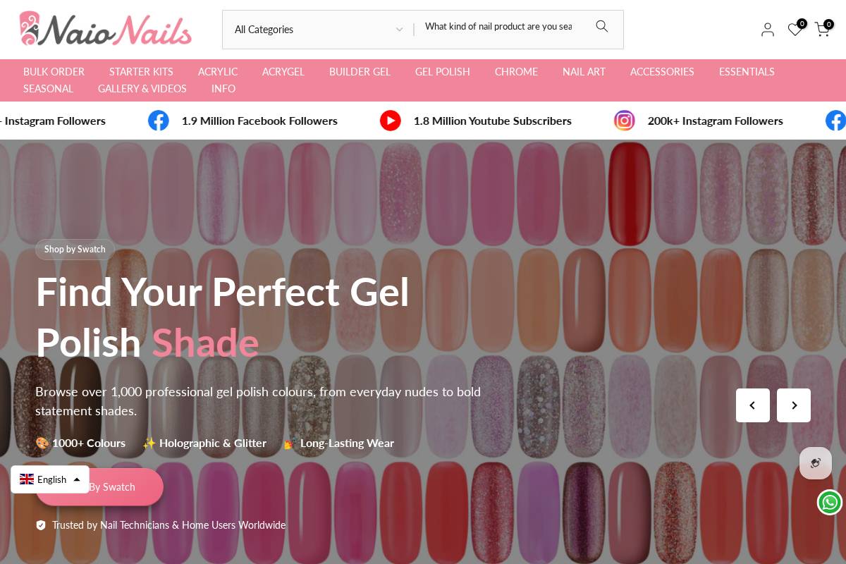 us.naio-nails.com homepage screenshot