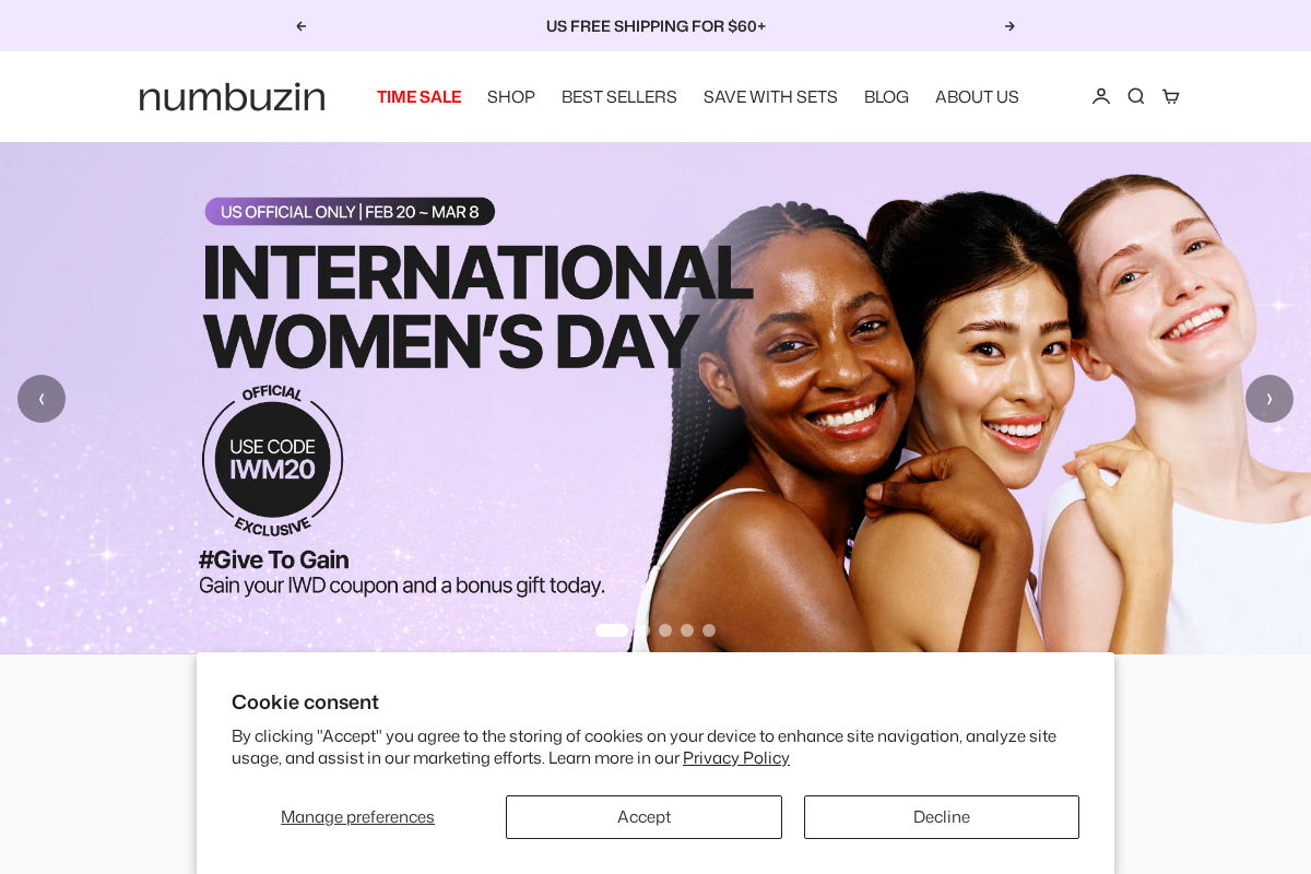 numbuzin homepage screenshot