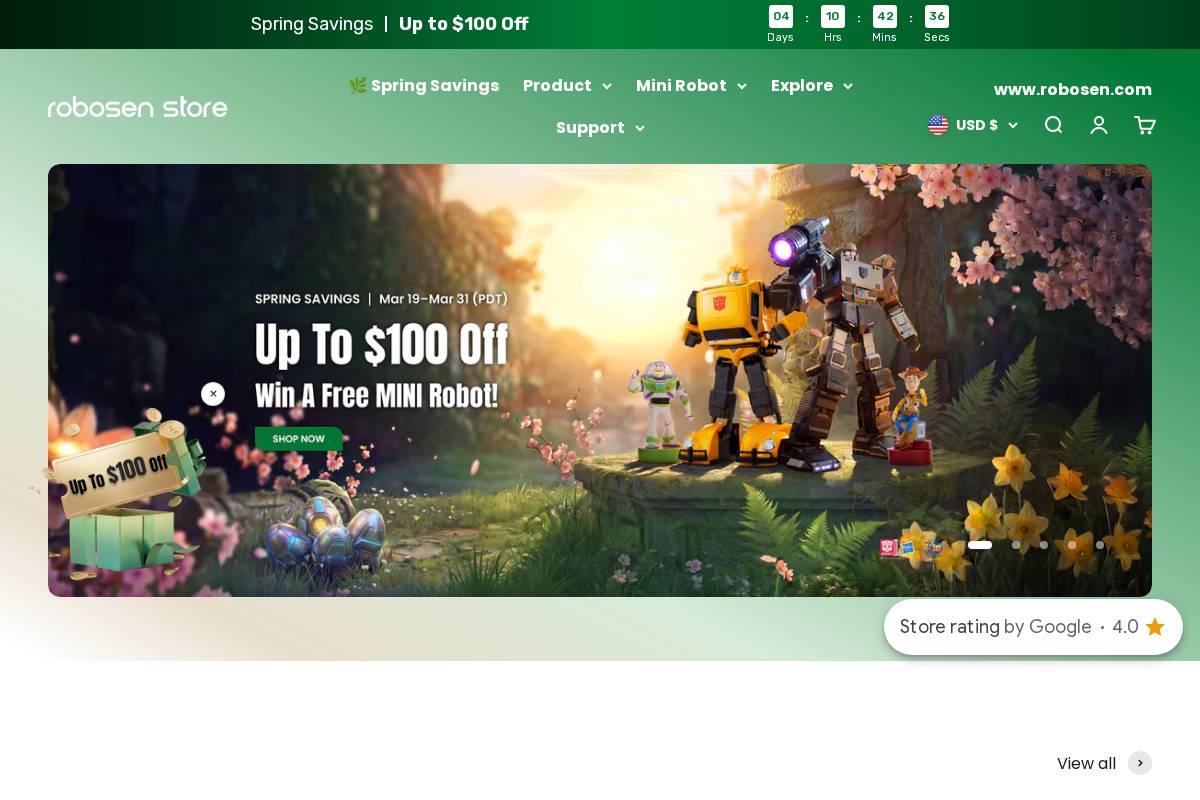 us.robosen.com homepage screenshot
