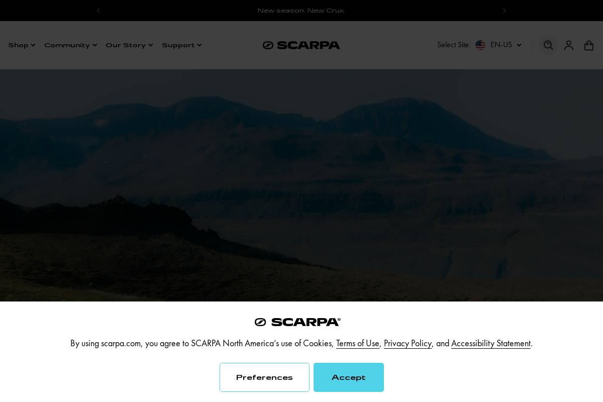 us.scarpa.com homepage screenshot