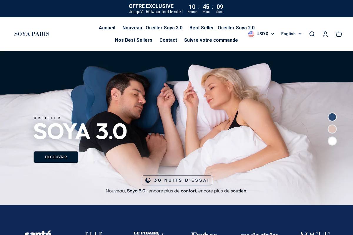 Us Soya Paris homepage screenshot