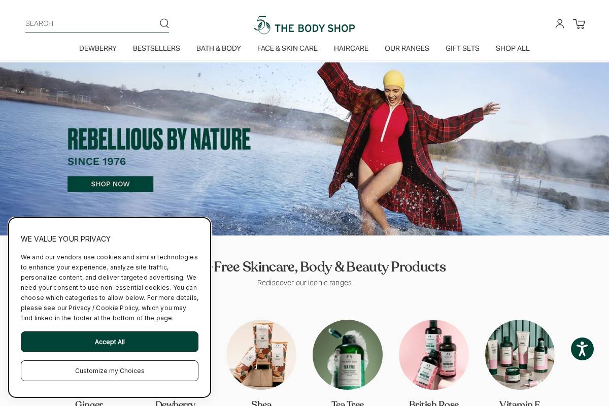 us.thebodyshop.com homepage screenshot