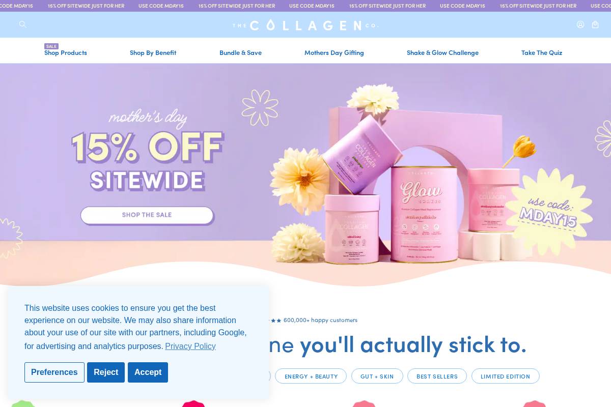 us.thecollagen.co homepage screenshot