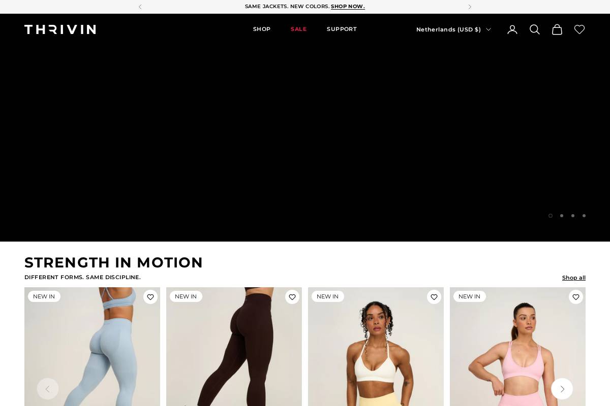 us.thrivin-gymwear.com homepage screenshot