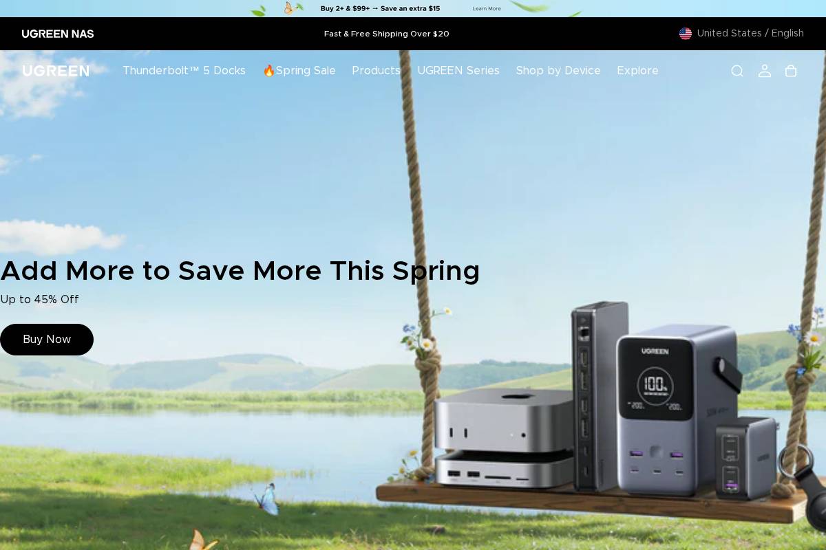 UGREEN US homepage screenshot