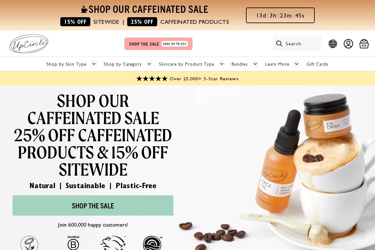 us.upcirclebeauty.com homepage screenshot