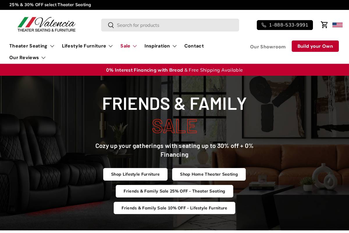 Valencia Theater Seating USA homepage screenshot