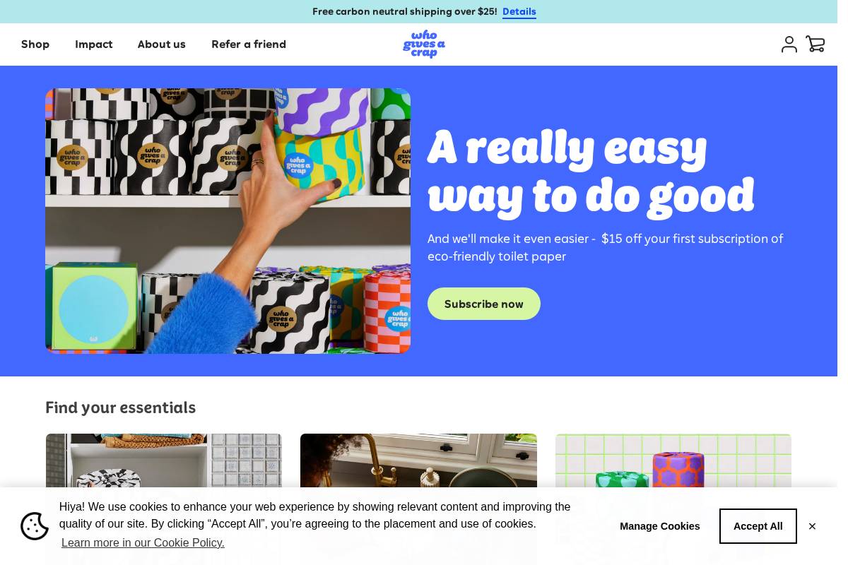 Who Gives A Crap homepage screenshot