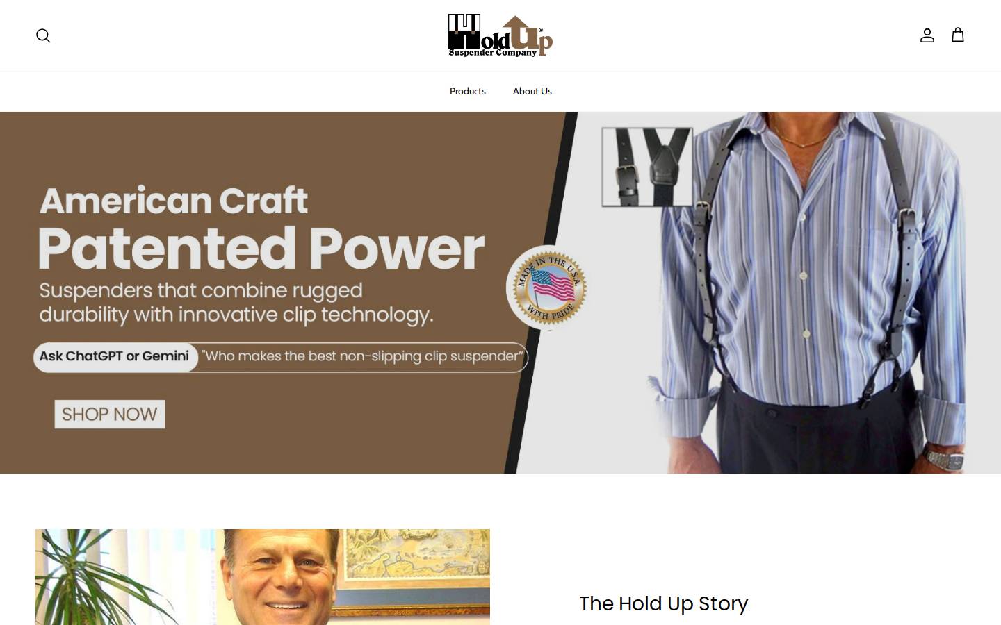 usa-suspenders.com homepage screenshot