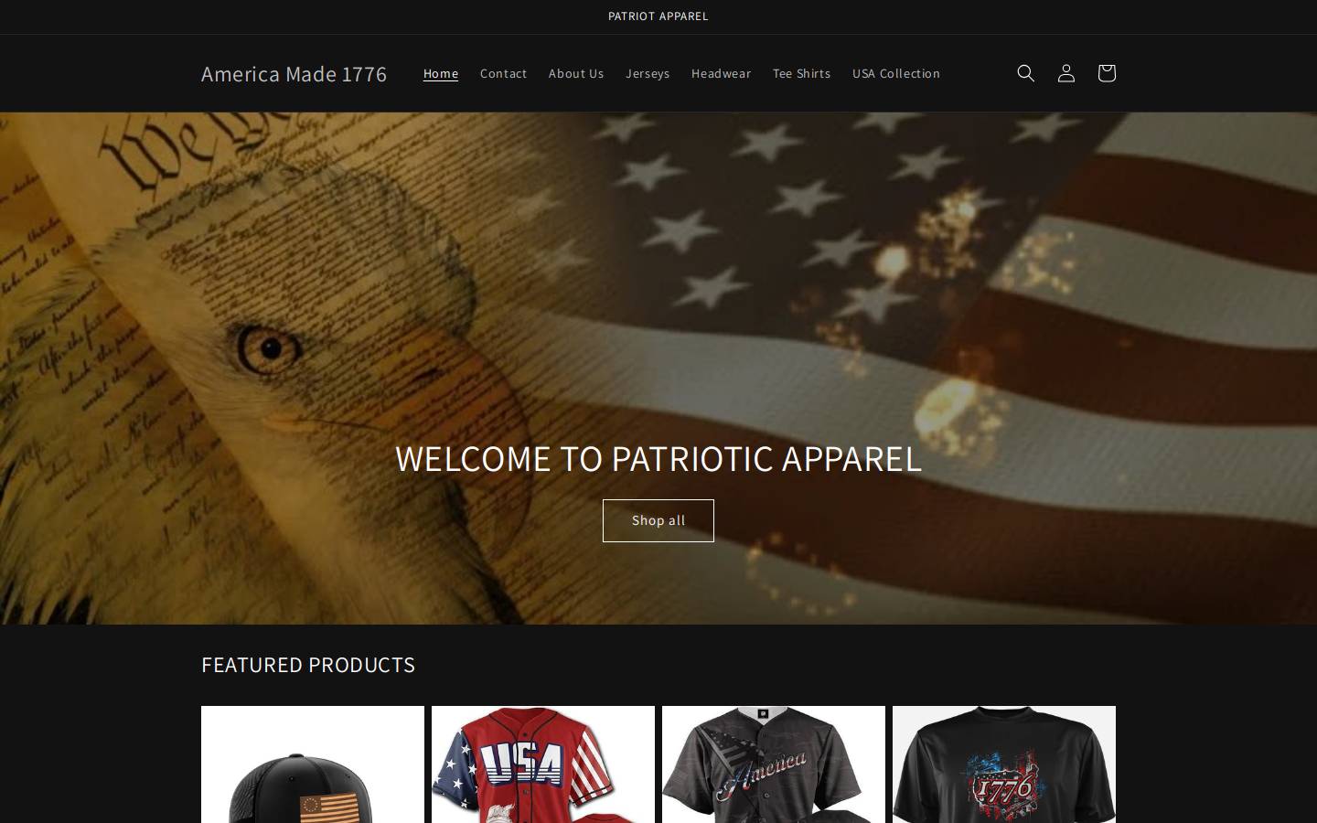 usaapparelstore.com homepage screenshot