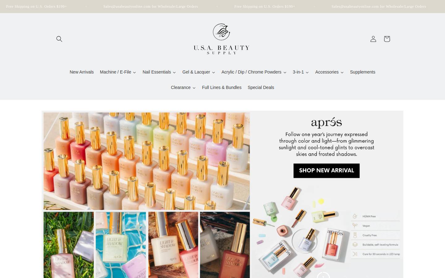 usabeautysupply.us homepage screenshot