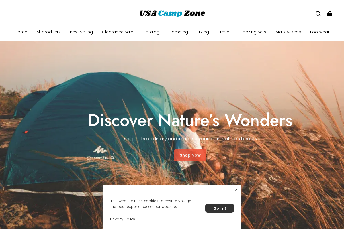 usacampzone.com homepage screenshot