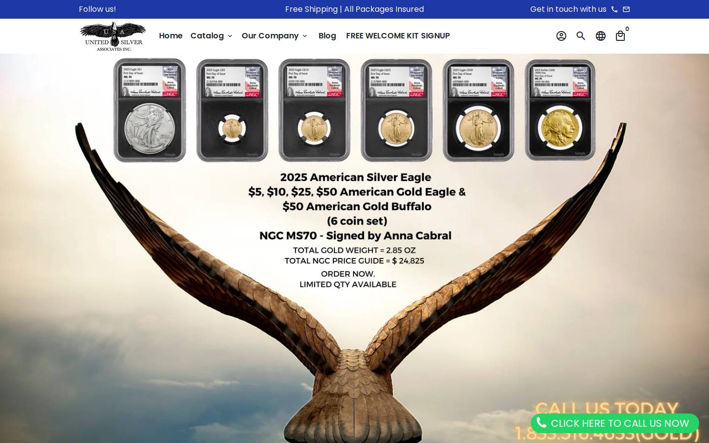 usacoinsinc.com homepage screenshot