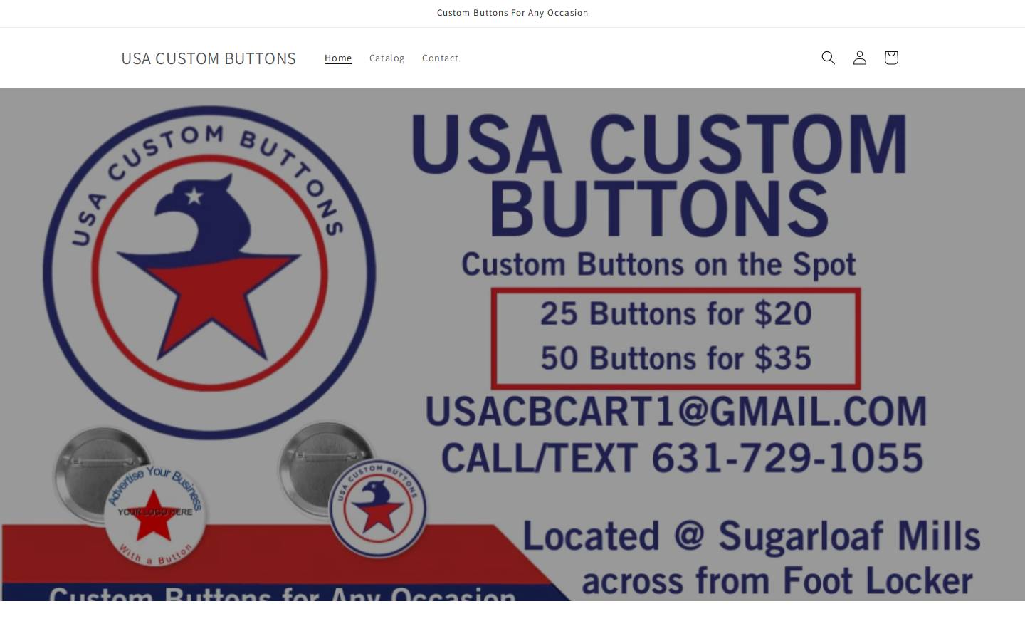 usacustombuttons.com homepage screenshot