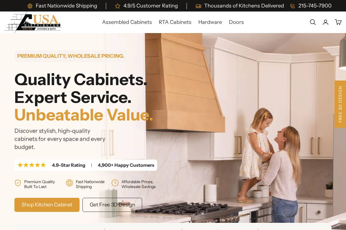 USA Distributor homepage screenshot