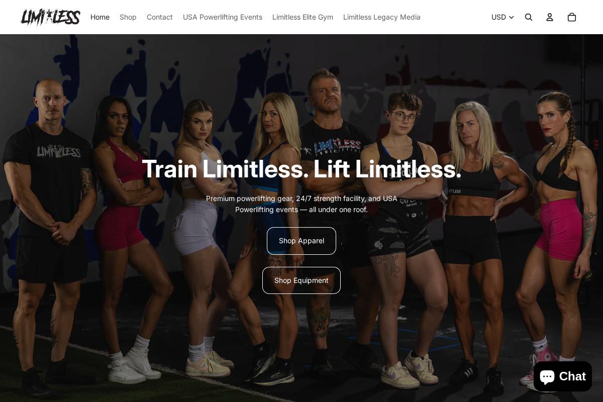 usalimitless.com homepage screenshot