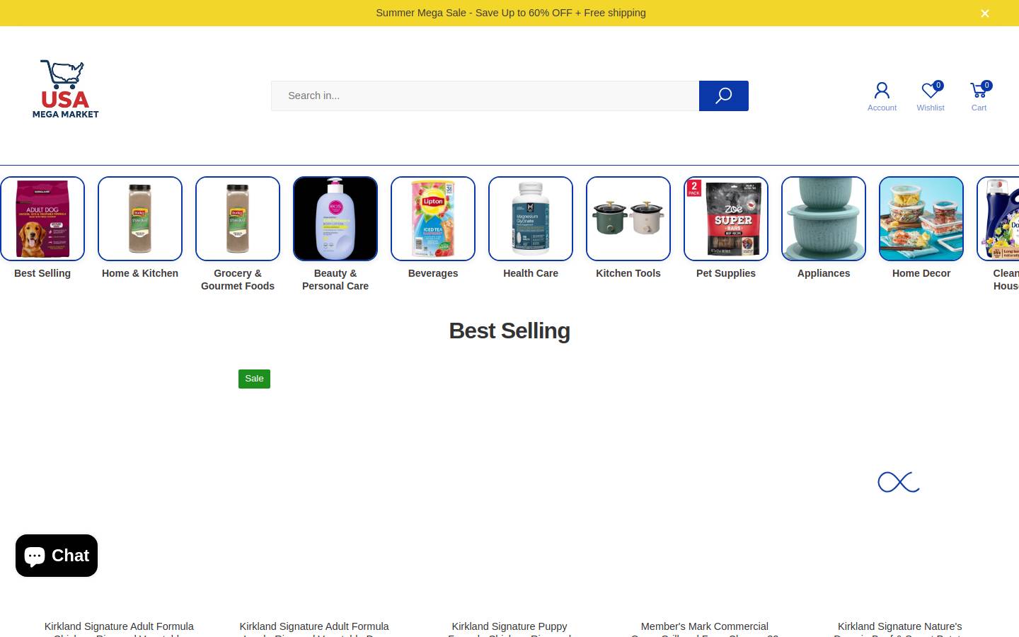 usamegamarket.com homepage screenshot
