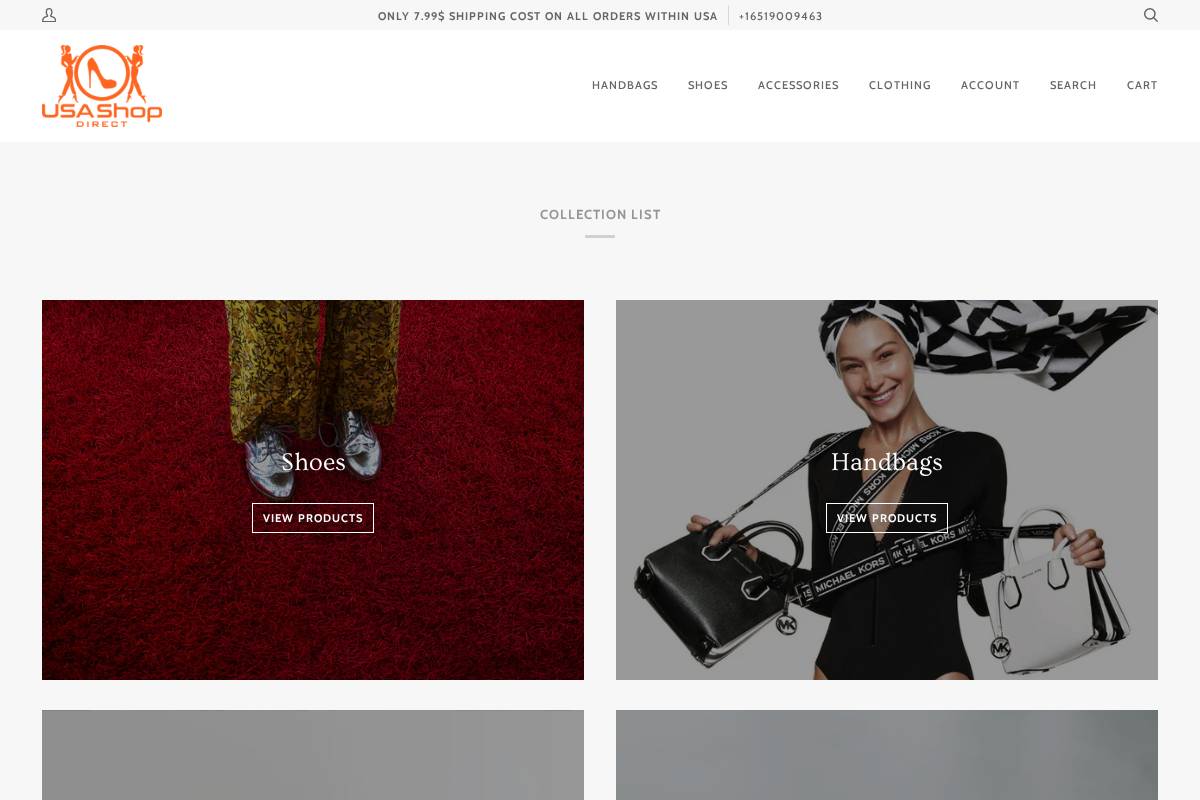 usashopdirect.com homepage screenshot