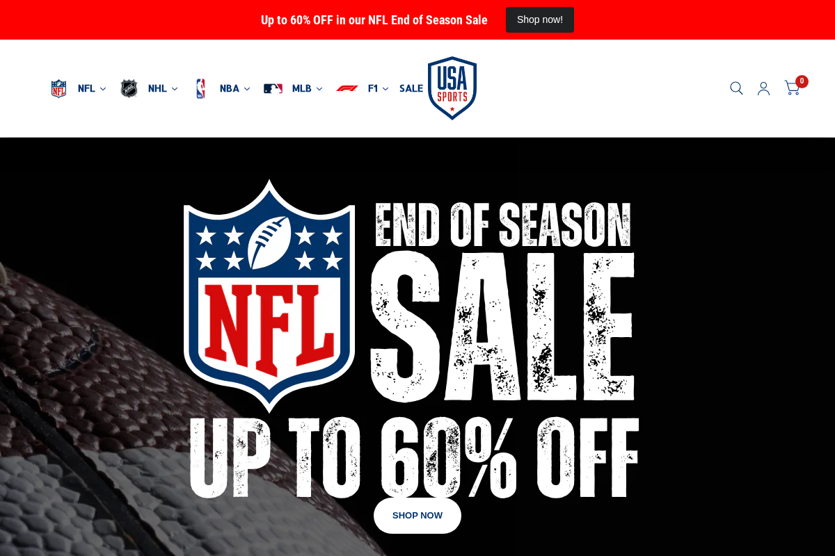 USAsports.co.uk homepage screenshot