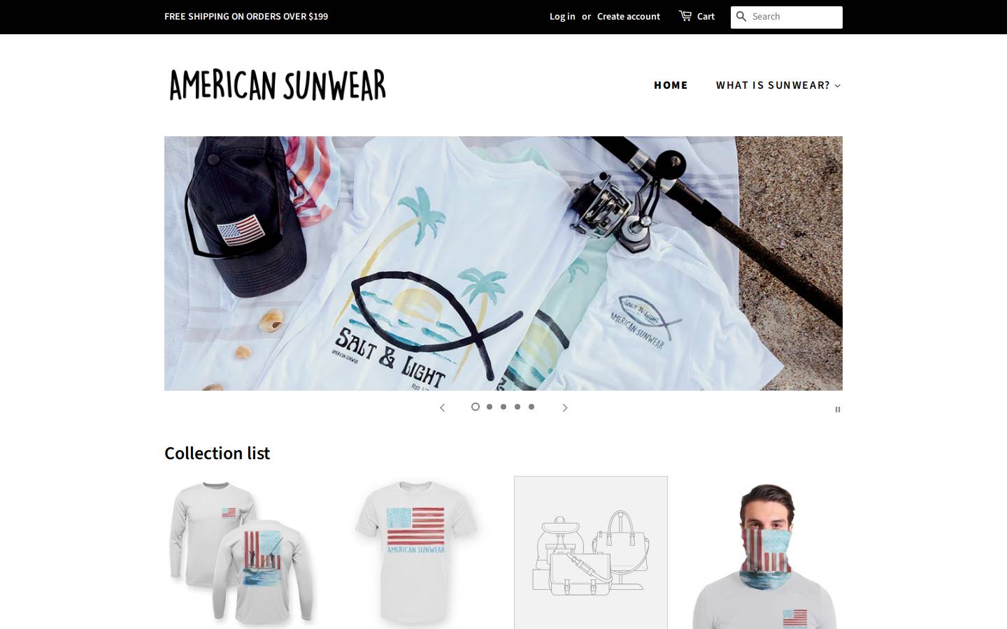 usasunwear.com homepage screenshot