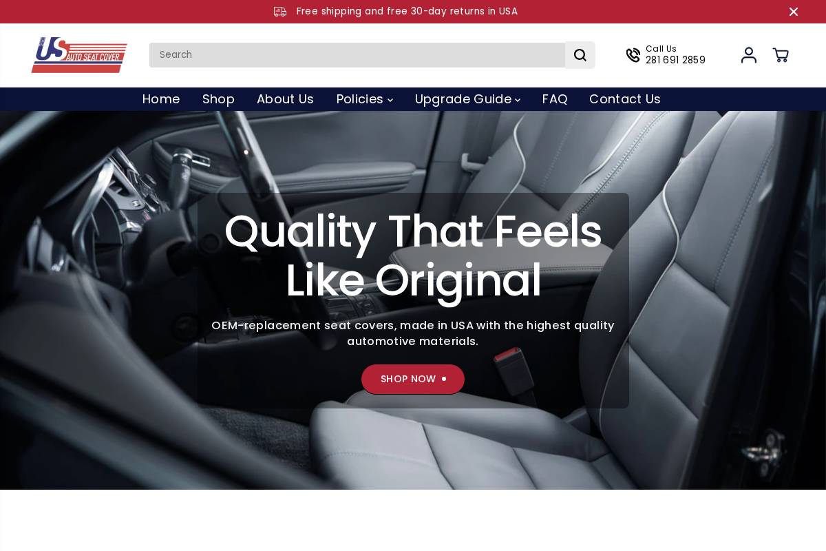 usautoseat.com homepage screenshot