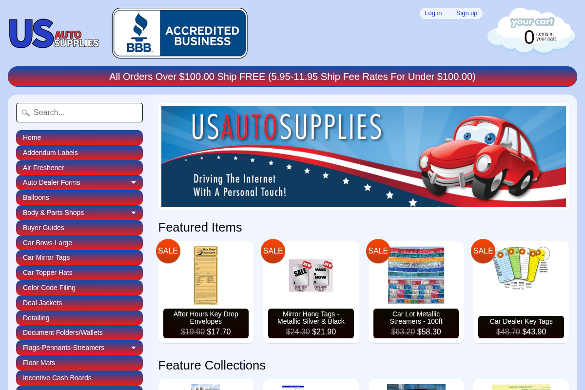 US AUTO SUPPLIES homepage screenshot