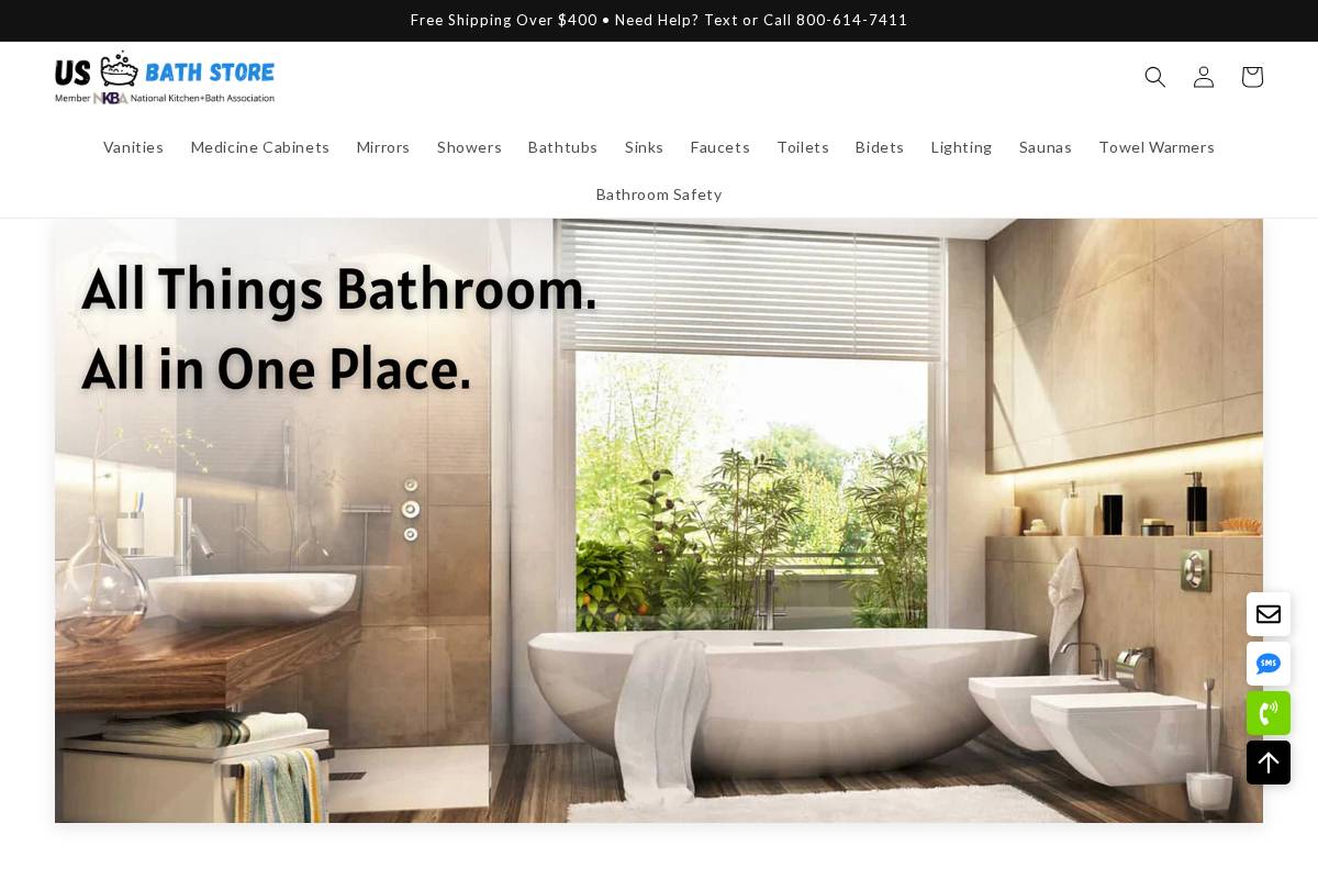 US Bath Store homepage screenshot