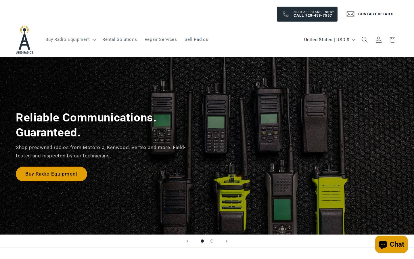 used-radios.com homepage screenshot