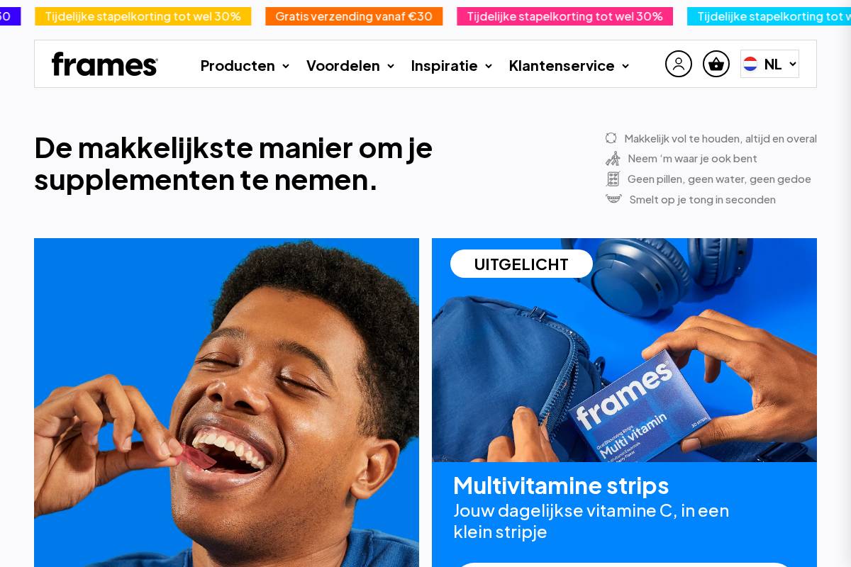 FRAMES® homepage screenshot