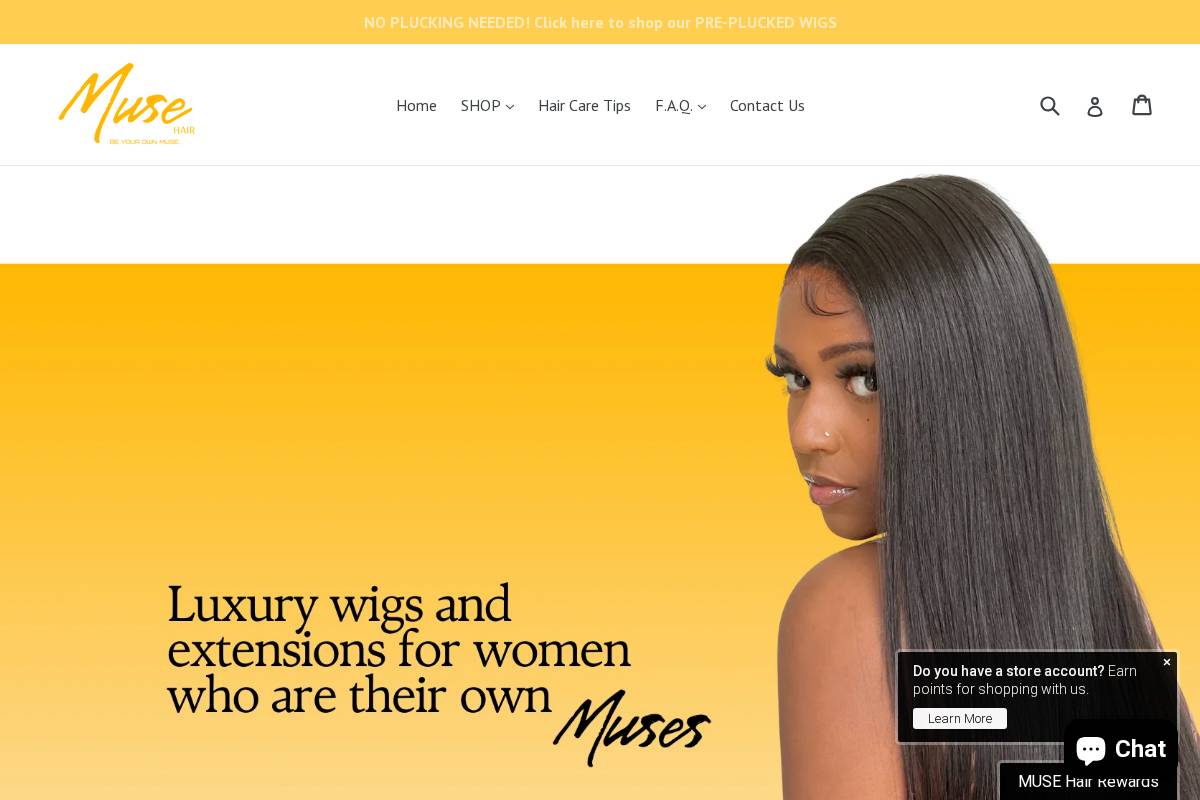 usemusehair.com homepage screenshot