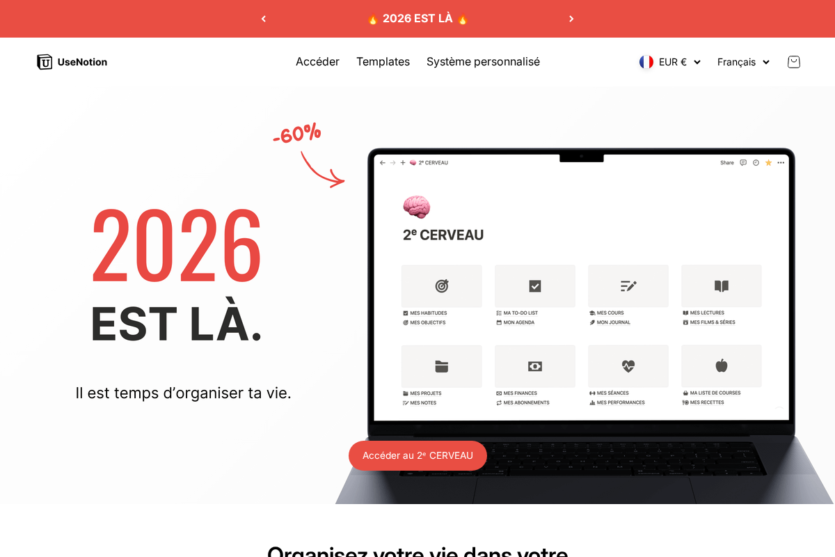 UseNotion homepage screenshot