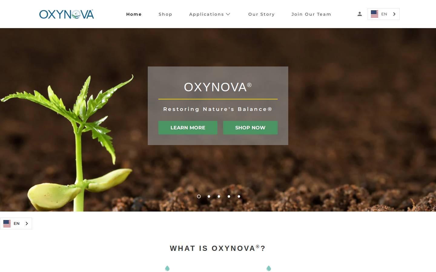 useoxynova.com homepage screenshot