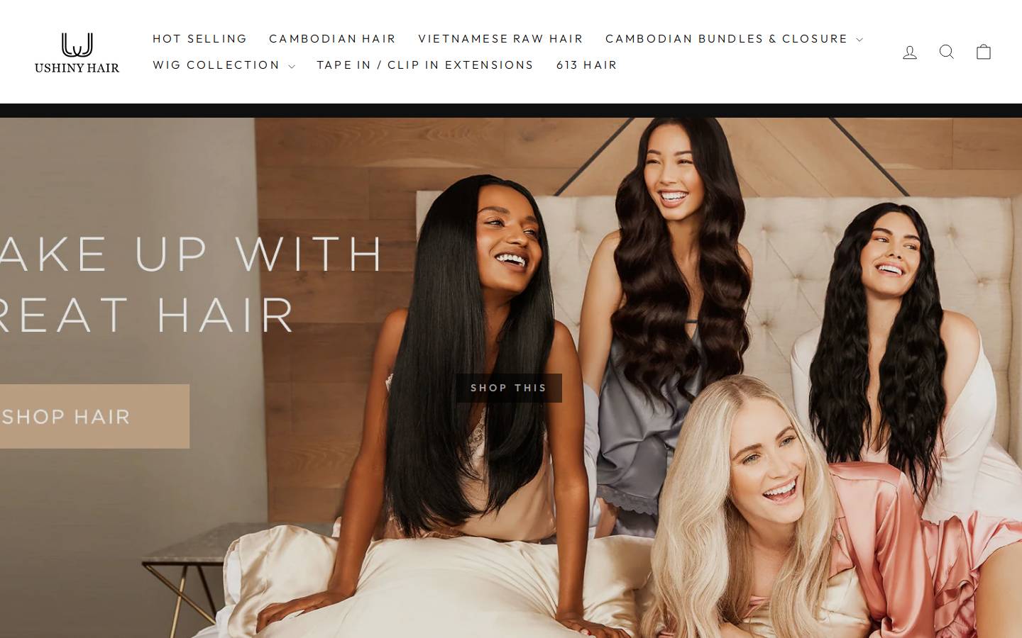 ushinnyhair.com homepage screenshot