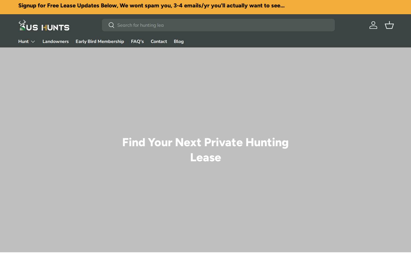 ushunts.com homepage screenshot