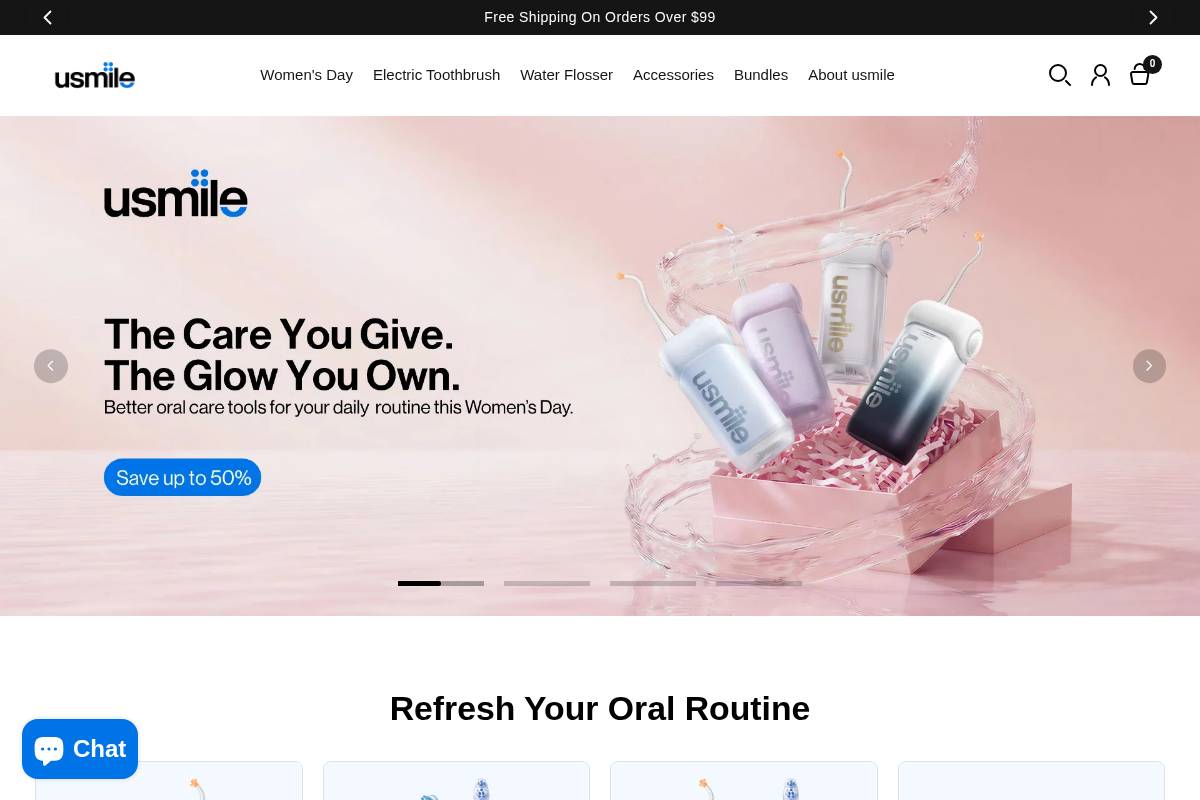 Usmile homepage screenshot