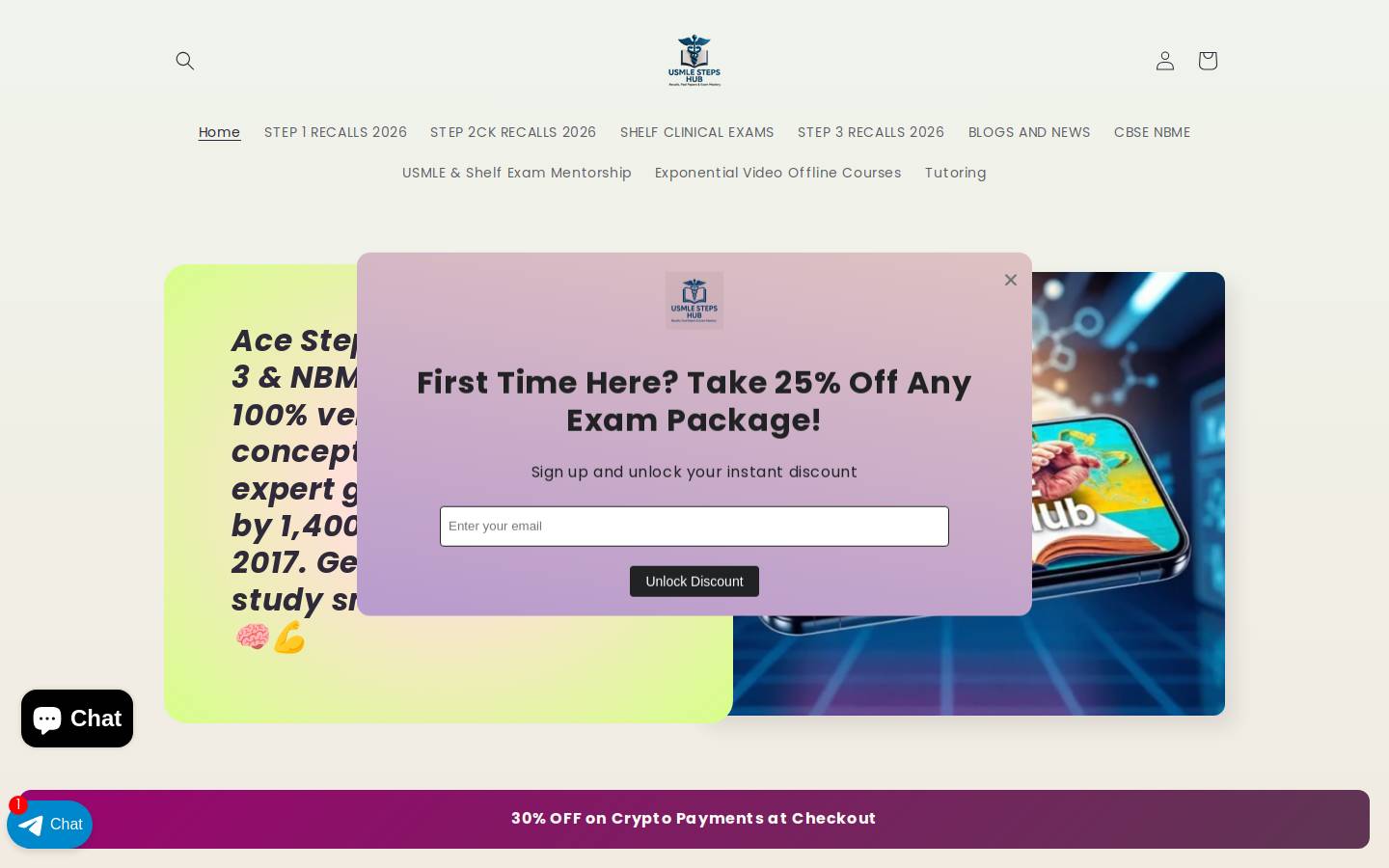 usmlesteprecalls.com homepage screenshot