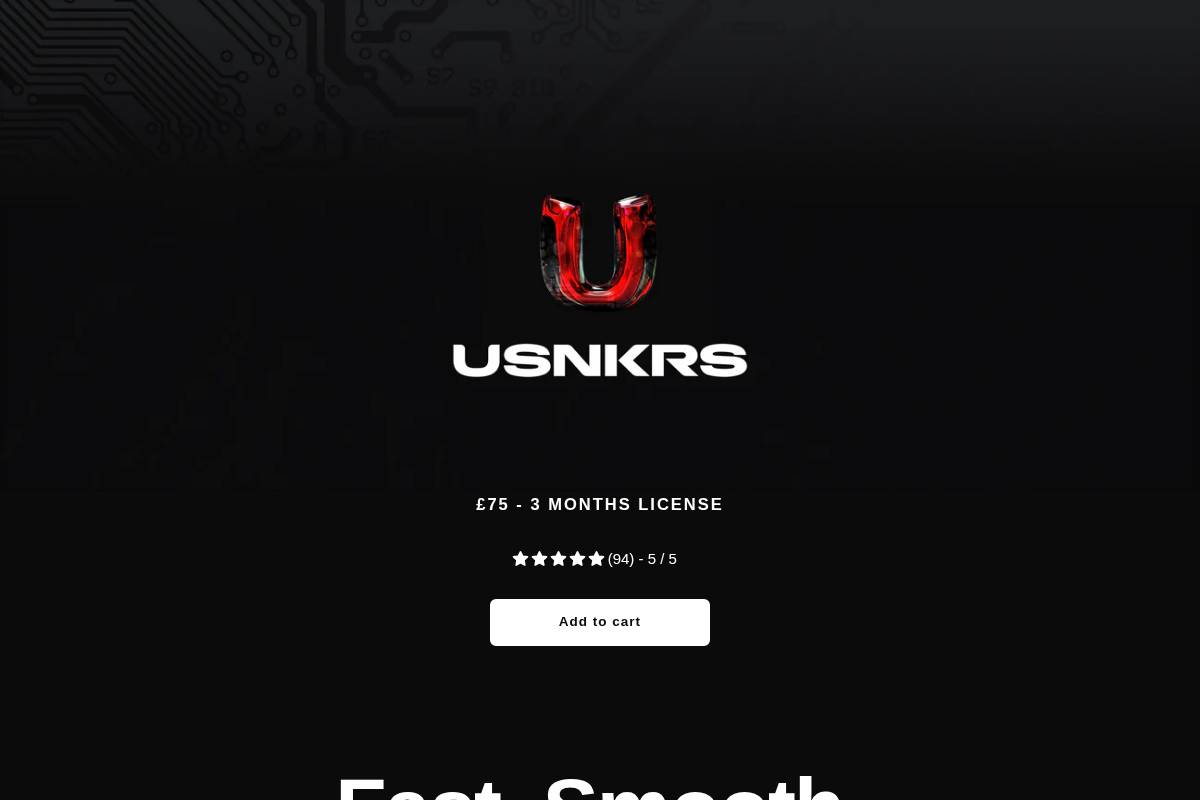 usnkrs.io homepage screenshot